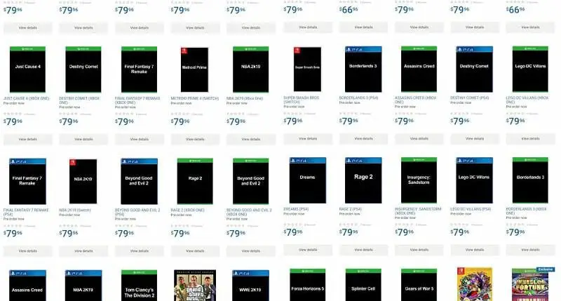 Walmart Canada Video Game Leak