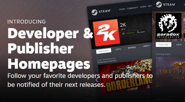 Steam Developer Pages Beta